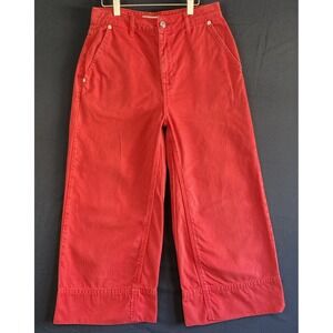 Womens Topshop Moto Red  Cropped Kick Flare Jeans Size 28 x 30